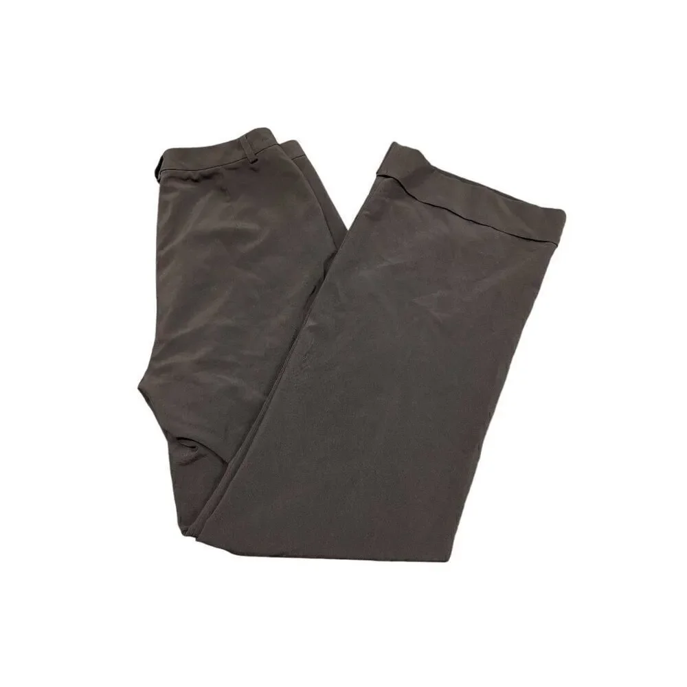 Ann Taylor Ankle Pants Brown Mid Rise Wide Leg Rayon Spandex Blend Women's 4